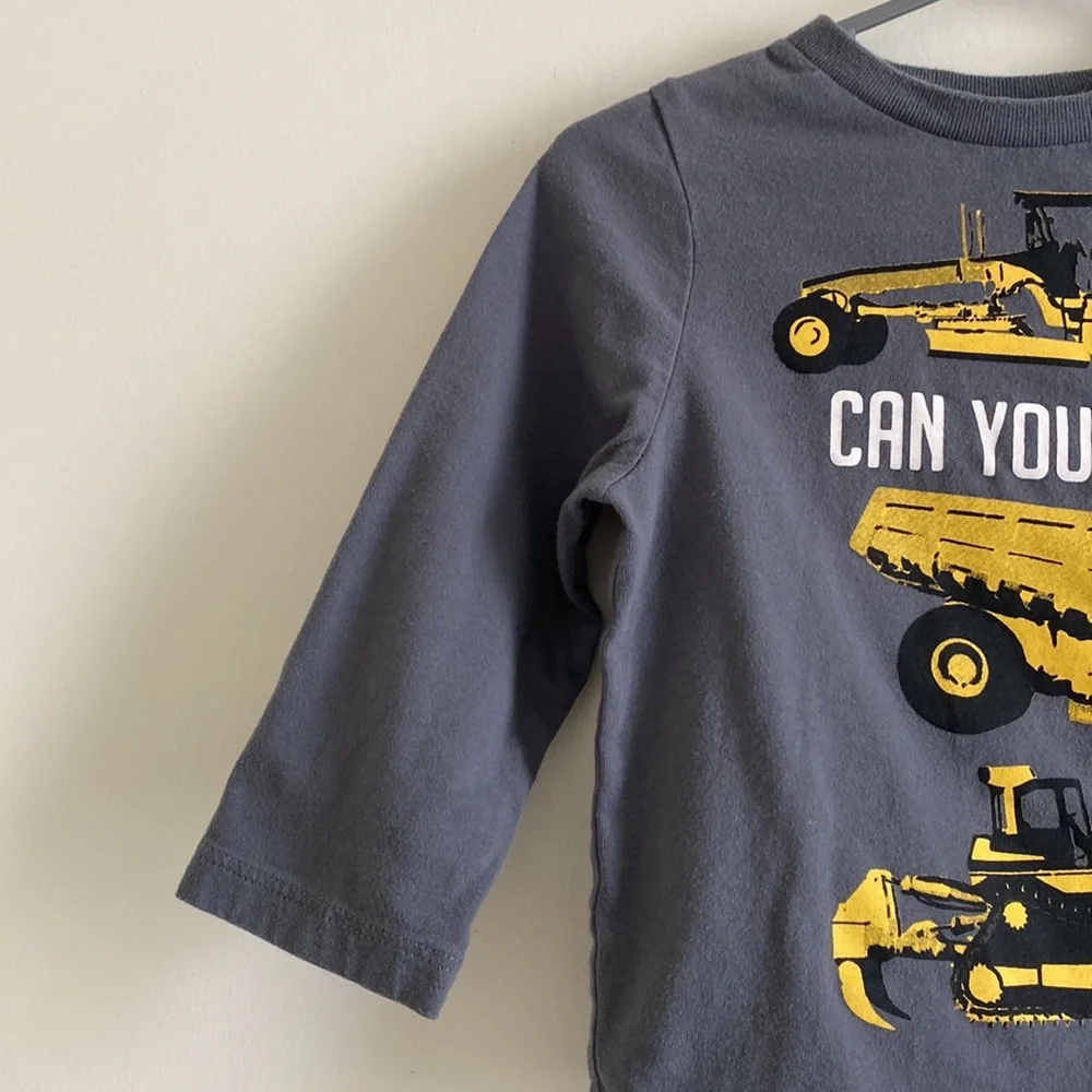 *EUC* The Children’s Place Construction Truck Long Sleeve Graphic Tee